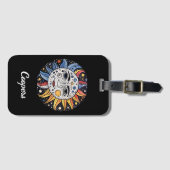 Modernes Minimalistisches Sonnenmongramm Gepäckanhänger (Vorderseite (Horizontal))