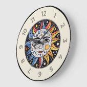 Modernes Minimalistisches Sonnenmongramm Große Wanduhr (Winkel)