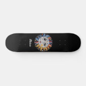 Modernes Minimalistisches Sonnenmongramm Skateboard (Horizontal)