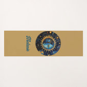 Modernes Minimalistisches Sonnenmongramm Yogamatte (Rückseite (Horizontal))