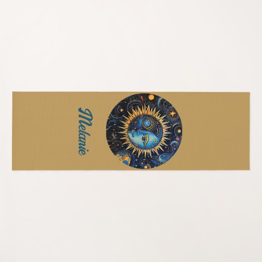 Modernes Minimalistisches Sonnenmongramm Yogamatte (Vorderseite (Horizontal))