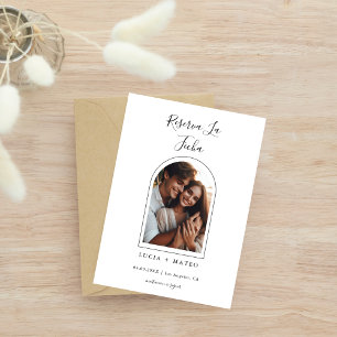 Modernes Minimalistisches Spanisches Hochzeitssemb Save The Date
