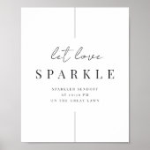 Modernes Minimalistisches Sparkler Sendoff Wedding Poster (Vorne)