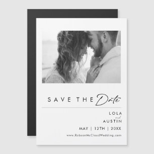 Modernes Minimalistisches Speichern des Datumsfens Magneteinladung