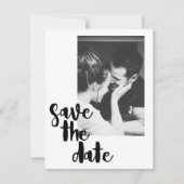 Modernes Minimalistisches, stilvolles Schwarz-Weiß Save The Date (Vorderseite)