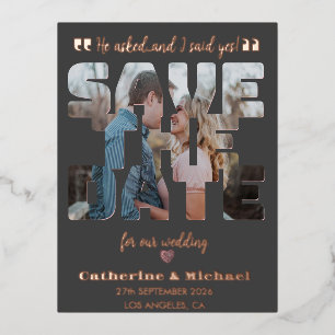 Modernes Minimalistisches, stilvolles Typografie-F Folien Feiertagspostkarte