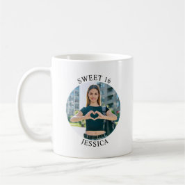 Modernes Minimalistisches Sweet 16 Birthday Circle Kaffeetasse