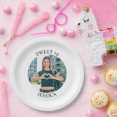 Modernes Minimalistisches Sweet 16 Birthday Circle Pappteller (Party)