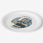 Modernes Minimalistisches Sweet 16 Birthday Circle Pappteller (Schrägansicht)