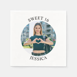 Modernes Minimalistisches Sweet 16 Birthday Circle Serviette