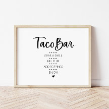 Modernes Minimalistisches Taco Bar Fiesta Zeichen