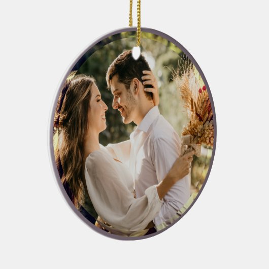 Modernes Minimalistisches Taupe Gray Couple Weddin Keramik Ornament (Rechts)