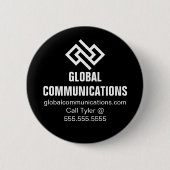 Modernes minimalistisches Tech-Unternehmen Schwarz Button (Vorderseite)