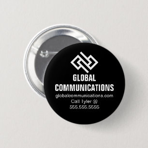 Modernes minimalistisches Tech-Unternehmen Schwarz Button