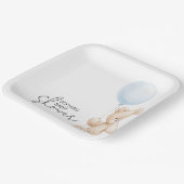 Modernes Minimalistisches Teddy Bear Baby Dusche P Pappteller (Gewinkelt)