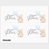 Modernes Minimalistisches Teddy Bear Baby Dusche P Rechteckiger Aufkleber (Blatt)