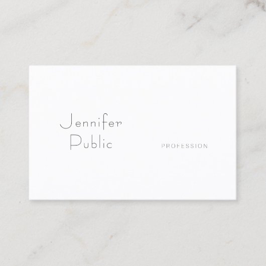 Modernes Minimalistisches Template Beruflich Elega Visitenkarte (Vorderseite)