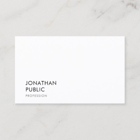 Modernes Minimalistisches Template Beruflich Elega Visitenkarte (Vorderseite)
