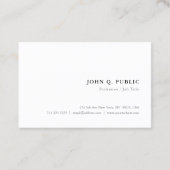 Modernes Minimalistisches Template Beruflich Elega Visitenkarte (Rückseite)