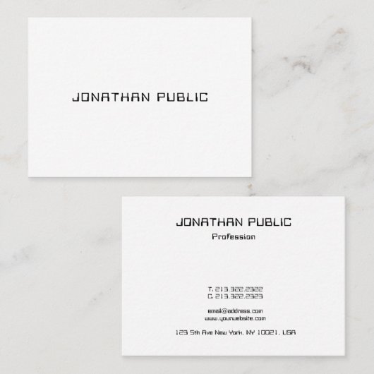 Modernes Minimalistisches Template Beruflich Luxus Visitenkarte (Vorne/Hinten)