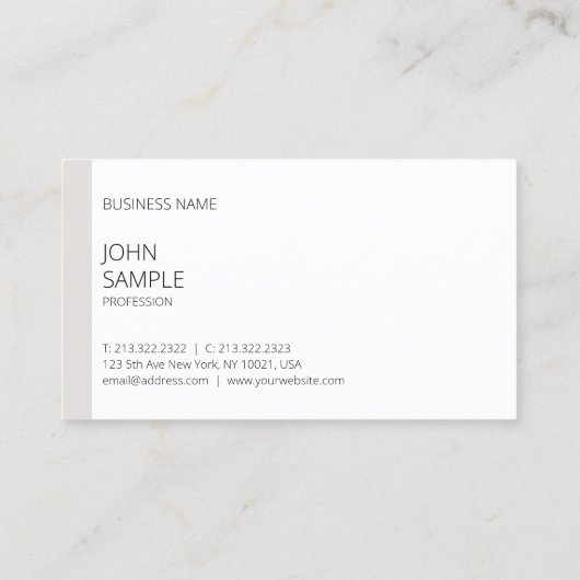 Modernes Minimalistisches Template Beruflich Visitenkarte (Rückseite)