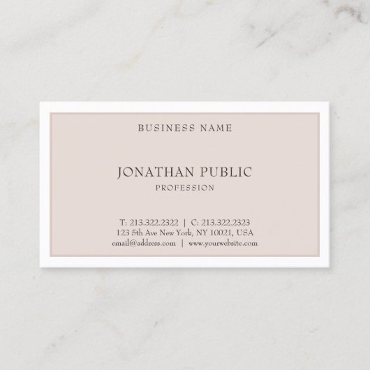 Modernes Minimalistisches Template Beruflich Visitenkarte (Vorderseite)