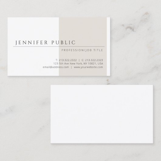 Modernes Minimalistisches Template Beruflich Visitenkarte (Vorne/Hinten)