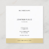Modernes Minimalistisches Template Gold Beruflich Quadratische Visitenkarte (Rückseite)