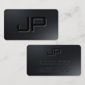 Modernes Minimalistisches Template Schwarz Monogra Visitenkarte (Vorne/Hinten)