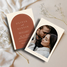 Modernes Minimalistisches Terracotta Arch Foto Hoc Einladung