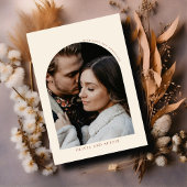 Modernes Minimalistisches Terracotta Arch Wedding Dankeskarte