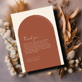 Modernes Minimalistisches Terracotta Arch Wedding Dankeskarte