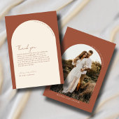 Modernes Minimalistisches Terracotta Arch Wedding  Dankeskarte