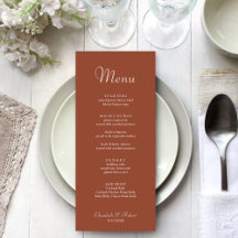 Modernes Minimalistisches Terracotta Flat Menu