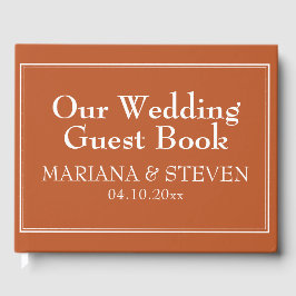 Modernes Minimalistisches Terracotta Gästebuch
