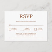 Modernes Minimalistisches Terracotta Wedding RSVP Begleitkarte (Vorderseite)