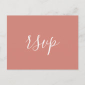 Modernes Minimalistisches Terracotta Wedding RSVP Postkarte (Vorderseite)