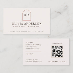 Modernes minimalistisches Terrakotta-QR-Salon Visitenkarte