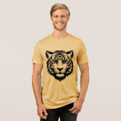 Modernes Minimalistisches Tiger Head T-Shirt Tri-Blend Shirt (Vorderseite voll)