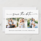 Modernes Minimalistisches Tintenpatronenskript 3 F Save The Date (Vorderseite)