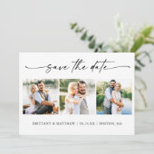 Modernes Minimalistisches Tintenpatronenskript 3 F Save The Date (Stehend Vorderseite)