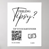Modernes Minimalistisches Tipp für Ihren Barkeeper Poster (Vorne)
