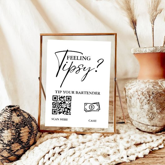 Modernes Minimalistisches Tipp für Ihren Barkeeper Poster