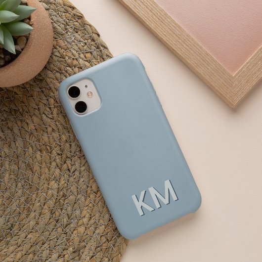 Modernes, Minimalistisches Tonal Monogram Case Mat iPhone Hülle
