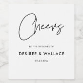 Modernes, minimalistisches Trauweinlabel Weinetikett (Einzelnes Label)