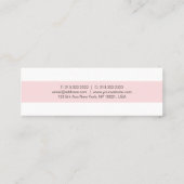 Modernes Minimalistisches Trendrosa Mini Visitenkarte (Rückseite)