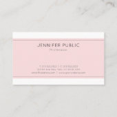 Modernes, Minimalistisches Trendrosa Schlicht Visitenkarte (Rückseite)