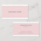 Modernes, Minimalistisches Trendrosa Schlicht Visitenkarte (Vorne/Hinten)