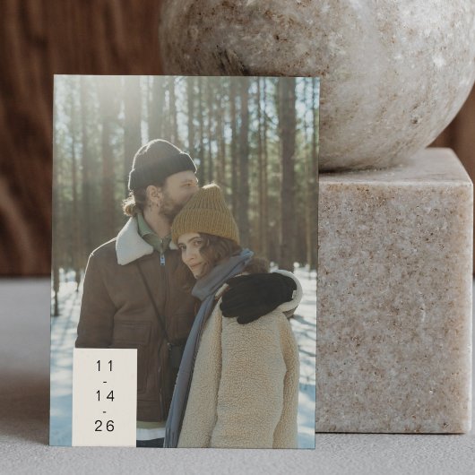 Modernes Minimalistisches Trendy Couple Two Foto Save The Date
