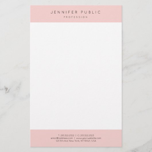 Modernes Minimalistisches Trendy Elegantes Rosa We Briefpapier (Vorderseite)